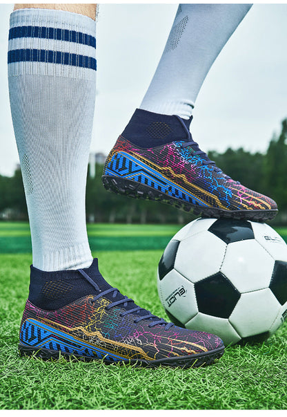 High-top Youth Spike Turf Soccer Shoes